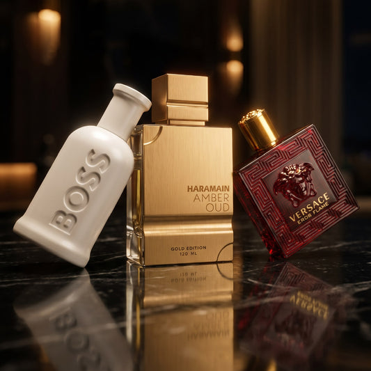 HB BOTTLED UNLIMITED, ALHARAMAIN AMBER OUD GOLD EDITION, EROS FLAME